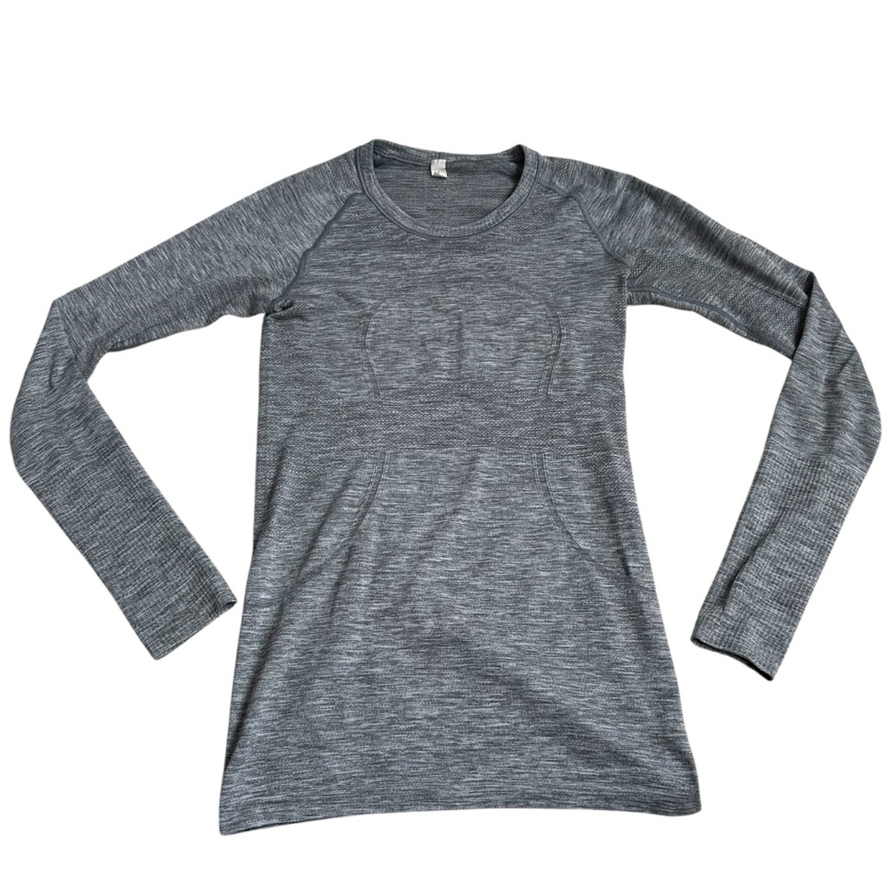 Lululemon 6 Swiftly Tech Gray Long Sleeve Work Out Top